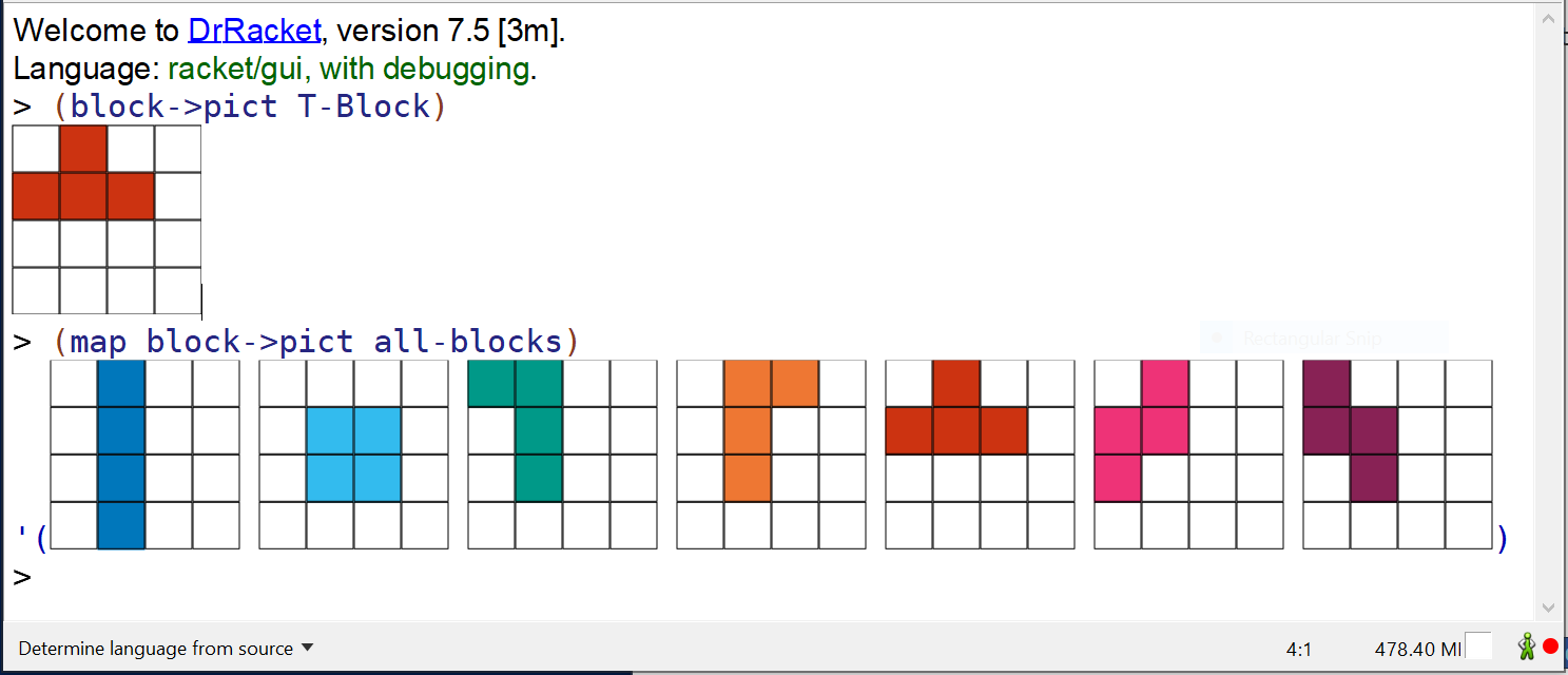Block Picts in DrRacket REPL